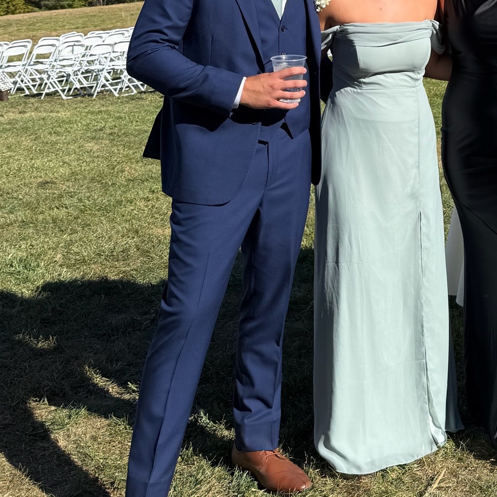 Birdy Grey Soft Blue Draped Dress